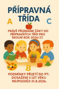 Přijímáme žáky do přípravných tříd